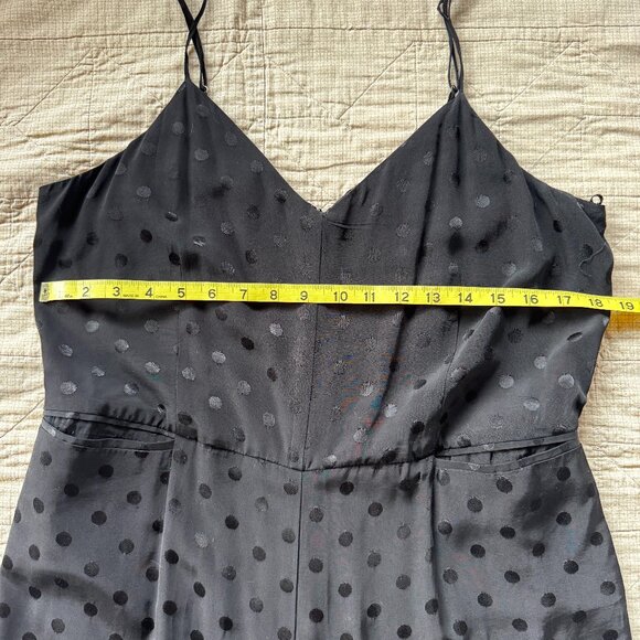 Anthropologie The Essential Women Black Polka Dot Wide Leg Jumpsuit Size 10 - Picture 2 of 6
